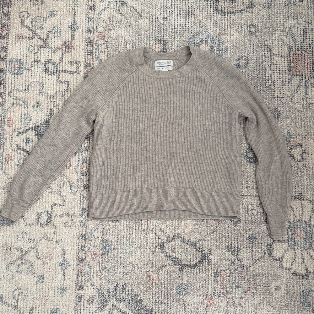 Rachel Zoe Cashmere Gray Crew Neck Sweater